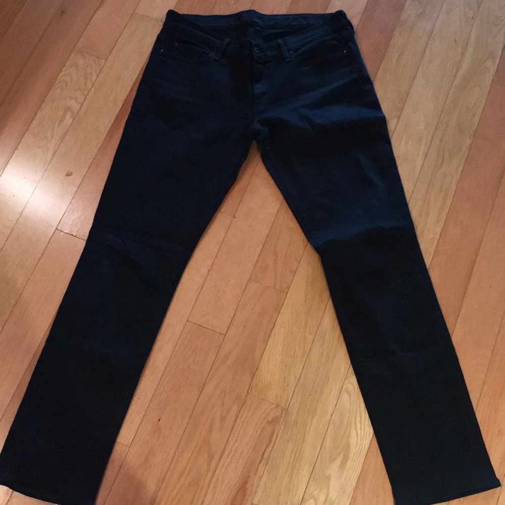7 for all man kind black straight leg jeans